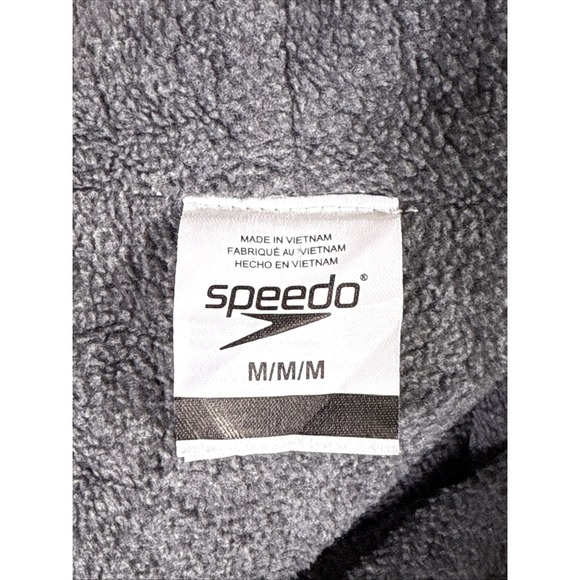 Speedo Long Jacket Adult Medium Fleece Lined Swim Full Zip Hooded Drawstring - Picture 13 of 16